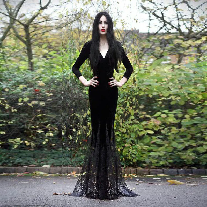 gothic morticia dress
